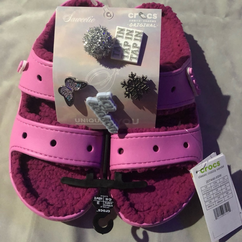 SAWEETIE X CROCS FUZZ-LINED SLIDE SANDAL RARE size US 10MEN/US 12 WOMEN Sweetie